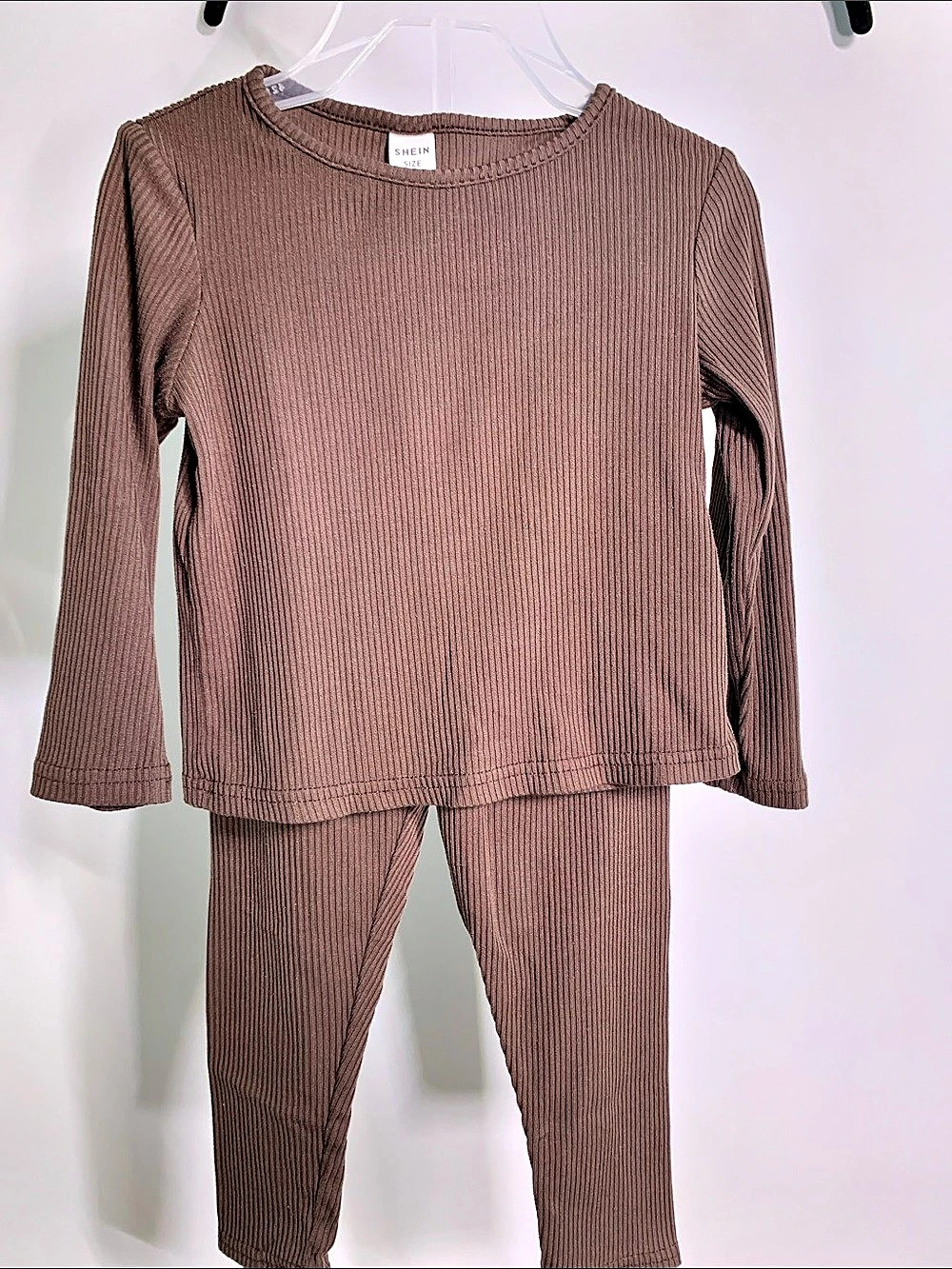 SHEIN Ribbed Two-Piece Set in Brown Baby 18-24M Like New